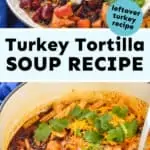 collage of photos of turkey tortilla soup