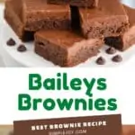 collage of photos of baileys brownies