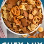 Pinterest graphic for Chex mix