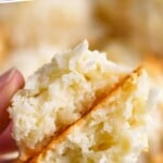 pinterest graphic of coconut macaroon that has been split in half, says: "the best coconut macaroons, simplejoy.com"