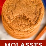 Pinterest image for Molasses Cookies