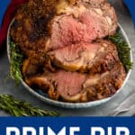 pinterest image for prime rib roast