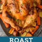 Pinterest graphic for roast chicken