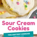 pinterest image for sour cream cookies