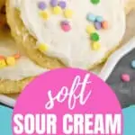 pinterest image for sour cream cookies