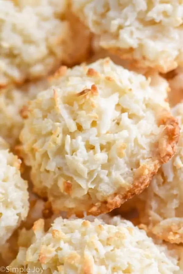 close up of coconut macaroons