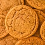 close up overhead photo of ginger molasses cookies