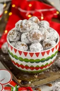 a bowl full of rum balls