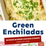 Pinterest graphic of Green Enchiladas