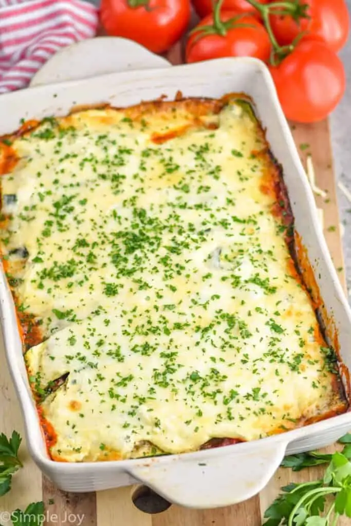 side view of low carb vegetable lasagna recipe