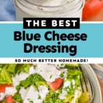 pinterest graphic of blue cheese dressing