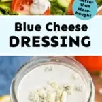 pinterest graphic of blue cheese dressing