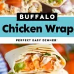 pinterest graphic of buffalo chicken wrap