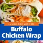 pinterest graphic of buffalo chicken wrap