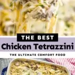 pinterest collage of chicken tetrazzini