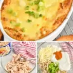 Pinterest graphic with images of crab dip