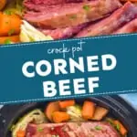 pinterest graphic of slow cooker corned beef