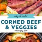 pinterest graphic of slow cooker corned beef