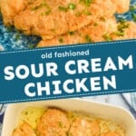 pinterest graphic of sour cream chicken
