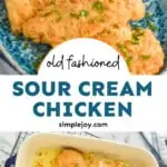 pinterest graphic of sour cream chicken