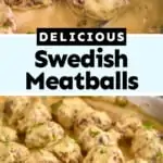 pinterest graphic of Swedish meatball photos