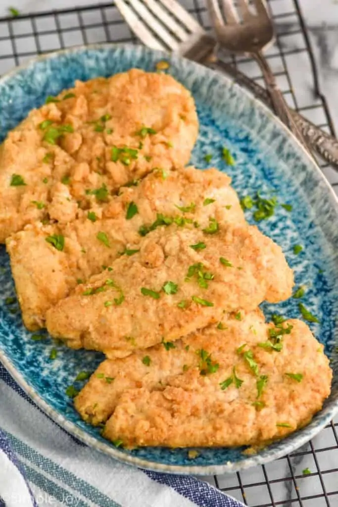 platter full of baked sour cream chicken