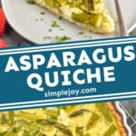 pinterest graphic of asparagus quiche