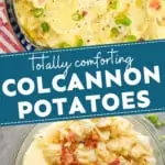 pinterest graphic collage of colcannon photos