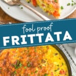 pinterest graphic with photos of frittata