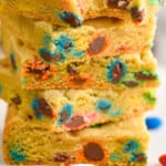 pinterest graphic of m&m cookie bars