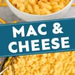 pinterest graphic of Mac and cheese