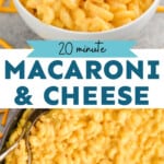 pinterest graphic of macaroni and cheese