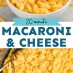 pinterest graphic of macaroni and cheese