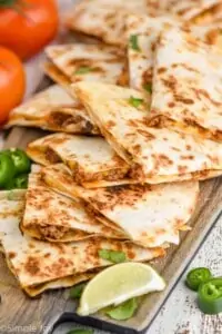 beef quesadillas on a platter