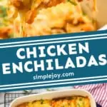 pinterest graphic of chicken enchiladas