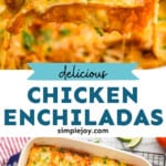 pinterest graphic of chicken enchiladas