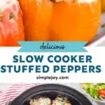 pinterest graphic of stuffed peppers