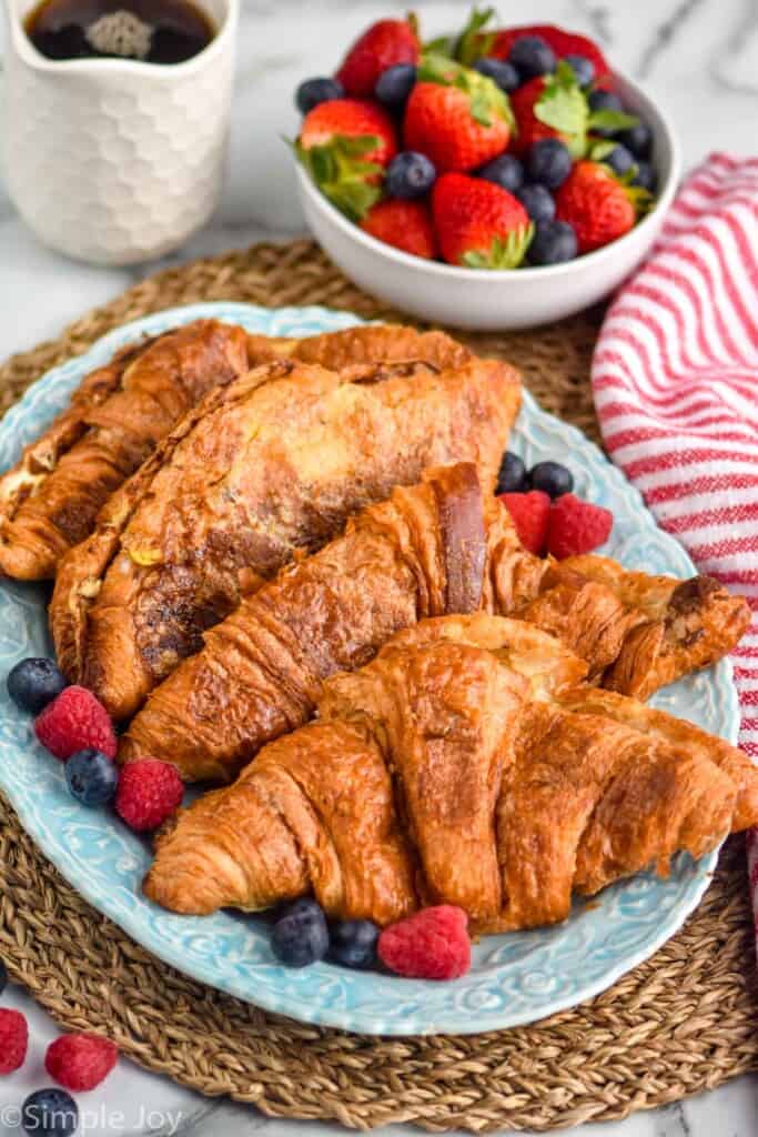 a platter of croissant French toast