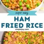 pinterest graphic of ham fried rice