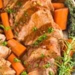 close up of slow cooker pork tenderloin - 15