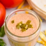 small mason jar of Taco Bell quesadilla sauce - 8