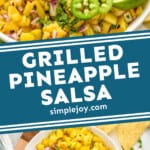 pinterest graphic of grilled pineapple salsa