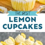 pinterest graphic of lemon cupcake recipe