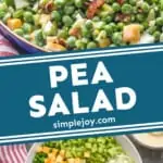 pinterest graphic of pea salad