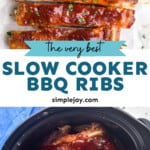 pinterest graphic of slow cooker ribs