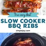 pinterest graphic of slow cooker ribs