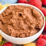 a white bowl filled with chocolate hummus - 9