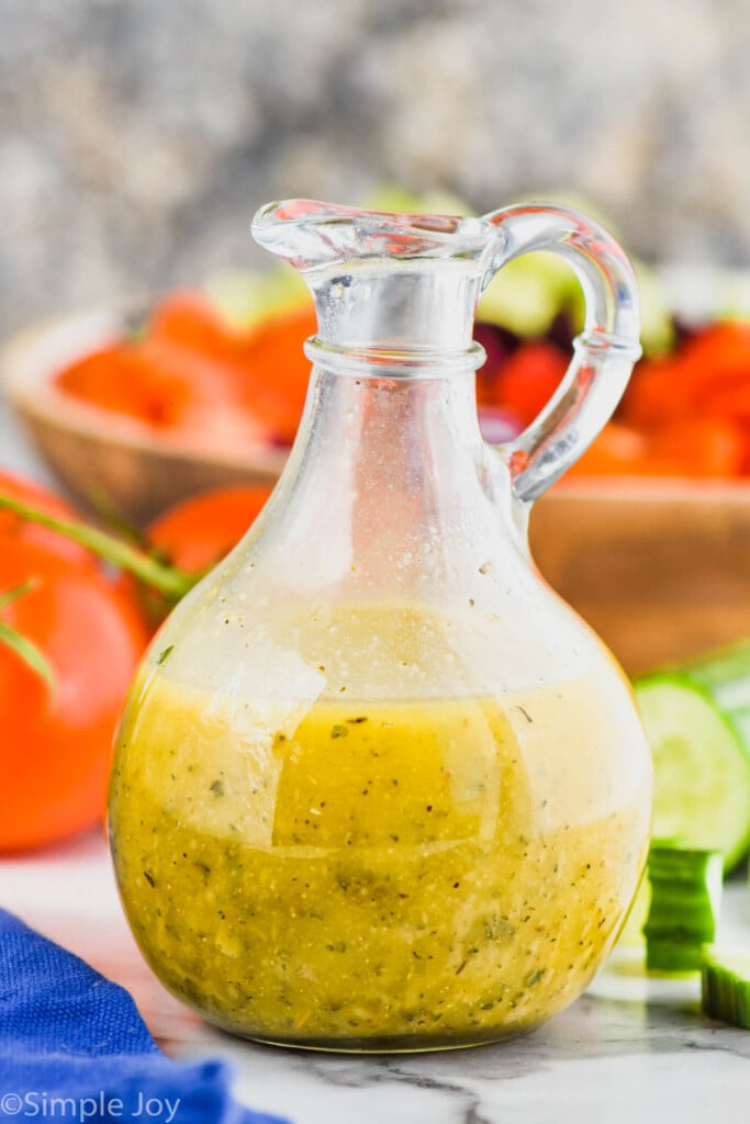 greek salad dressing in a salad dressing container - 4