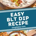 pinterest graphic of cold blt dip recipe