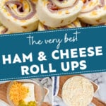 pinterest graphic of ham and cheese roll ups
